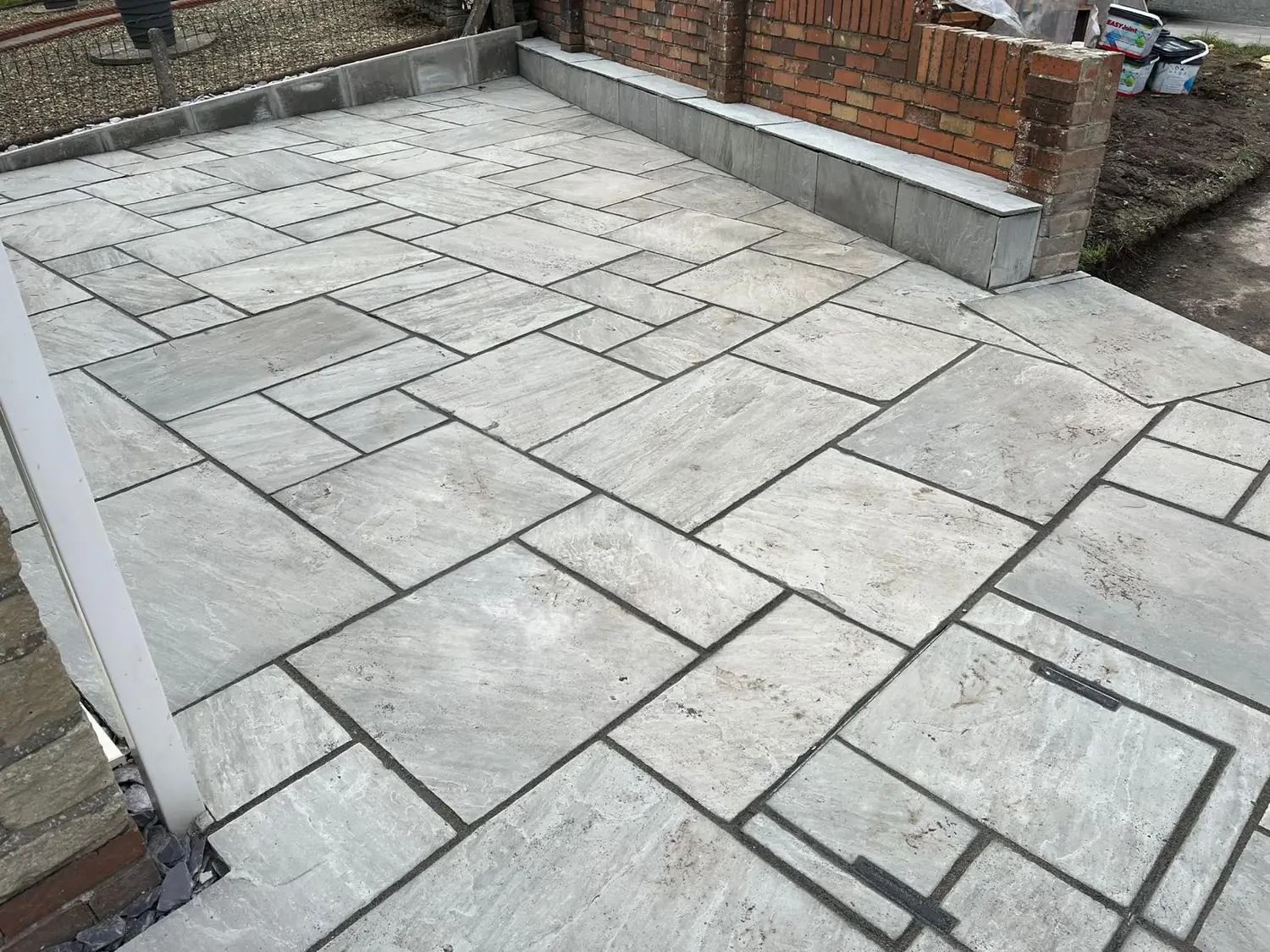 Grey Indian sandstone patio